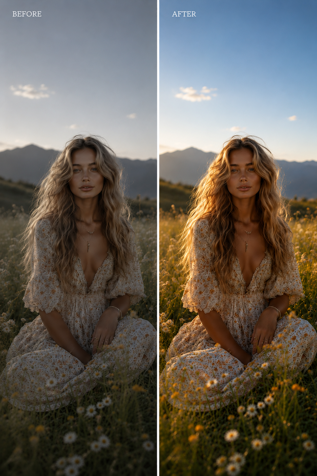 Outdoor Portrait Before and After